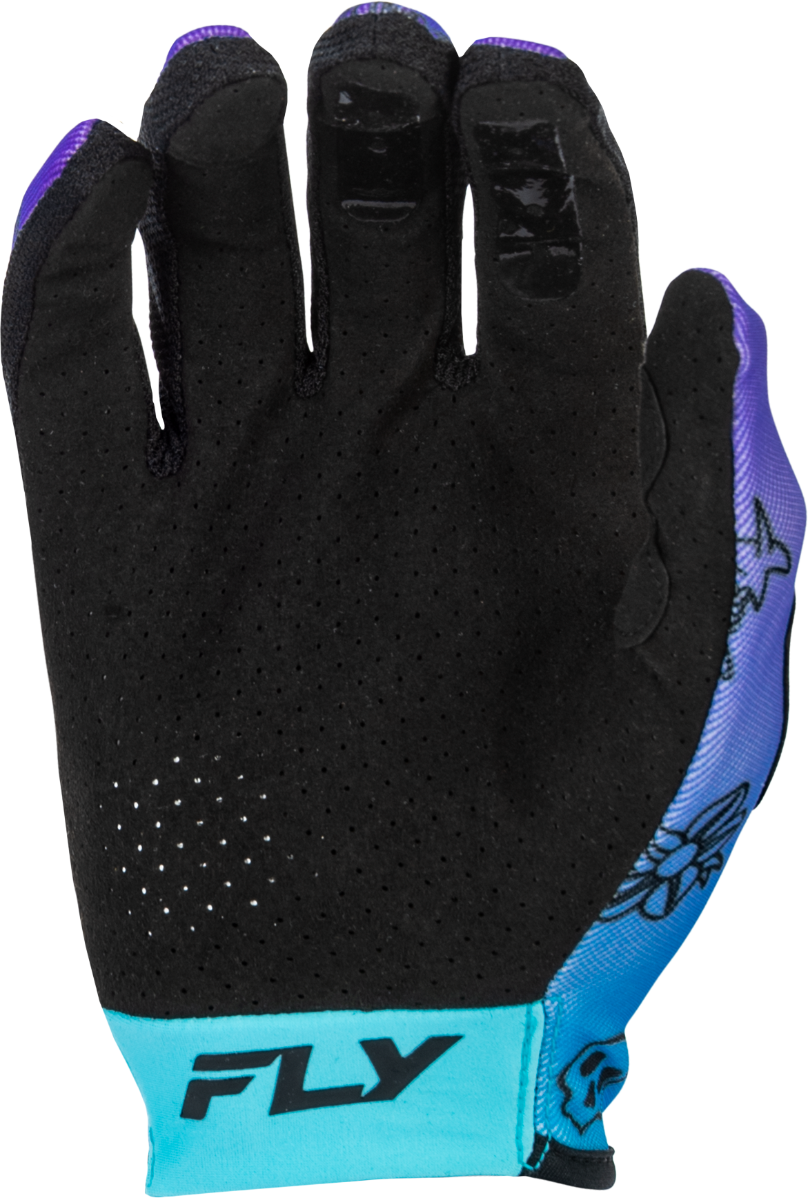 Fly Racing Youth Lite Outline Offroad MX Gloves - Purple/Blue/Black, Size Youth Medium