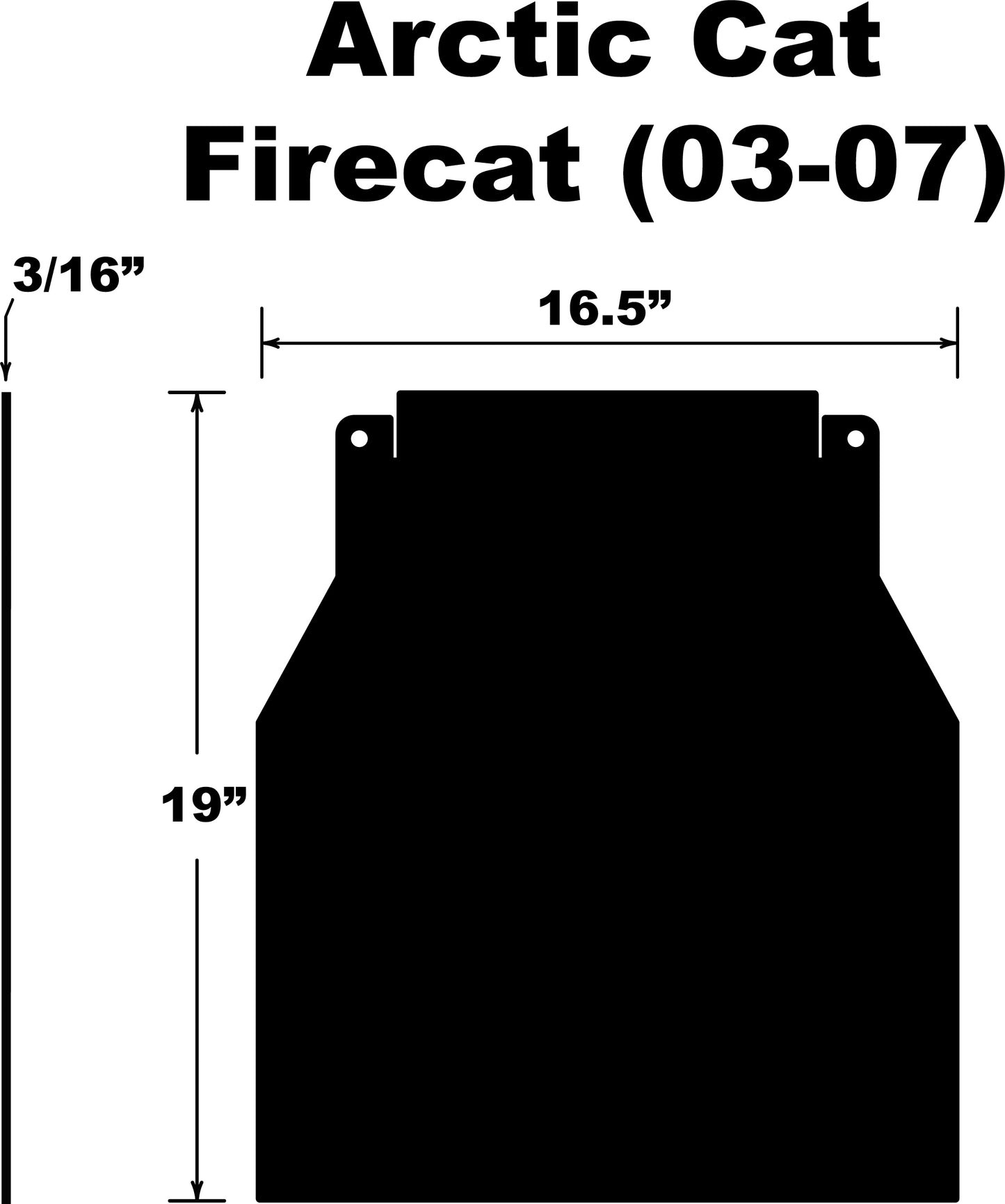 PDP Snowflap for Arctic Cat Firecat/Sabercat 2004-2005 — Durable Snow and Mud Flaps with Hardware