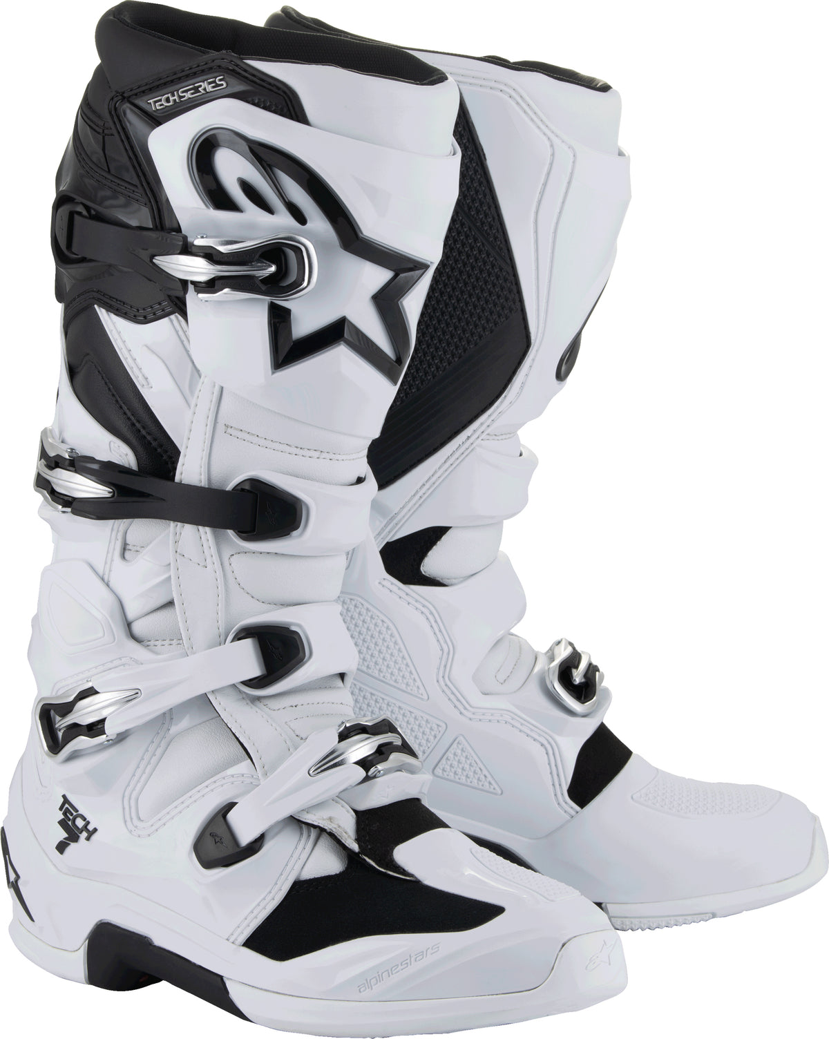 Alpinestars Tech 7 Off-Road Boots White/Black US 11 - Lightweight, Durable and Protective Motorcycle Footwear