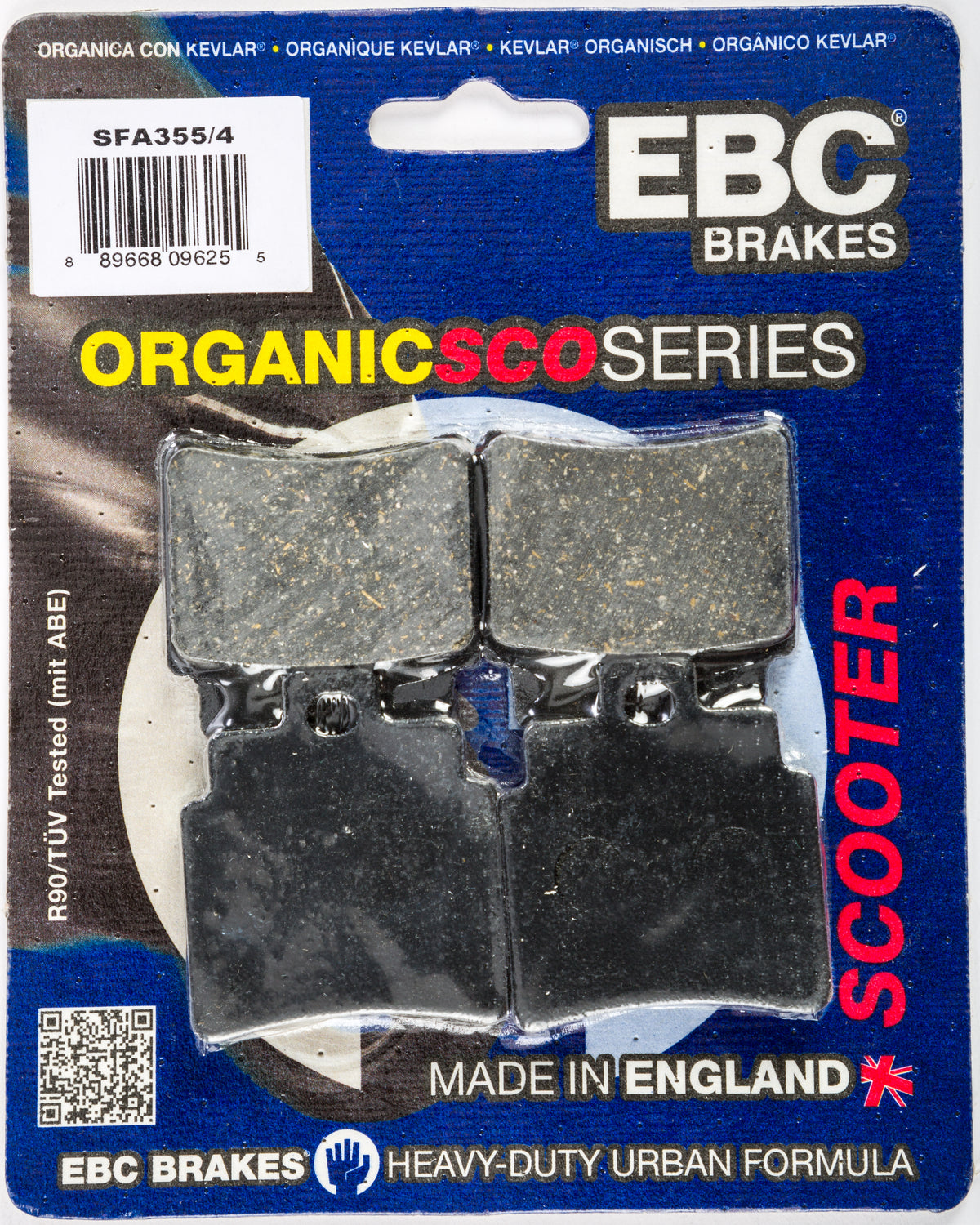 EBC Brakes SFA355/4 Organic Brake Pads for Street Motorcycles and ATVs