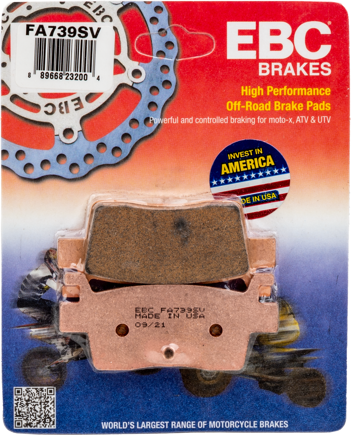 EBC Fa739sv Severe Duty SV Series Brake Pads for Kawasaki ATV/UTV Models