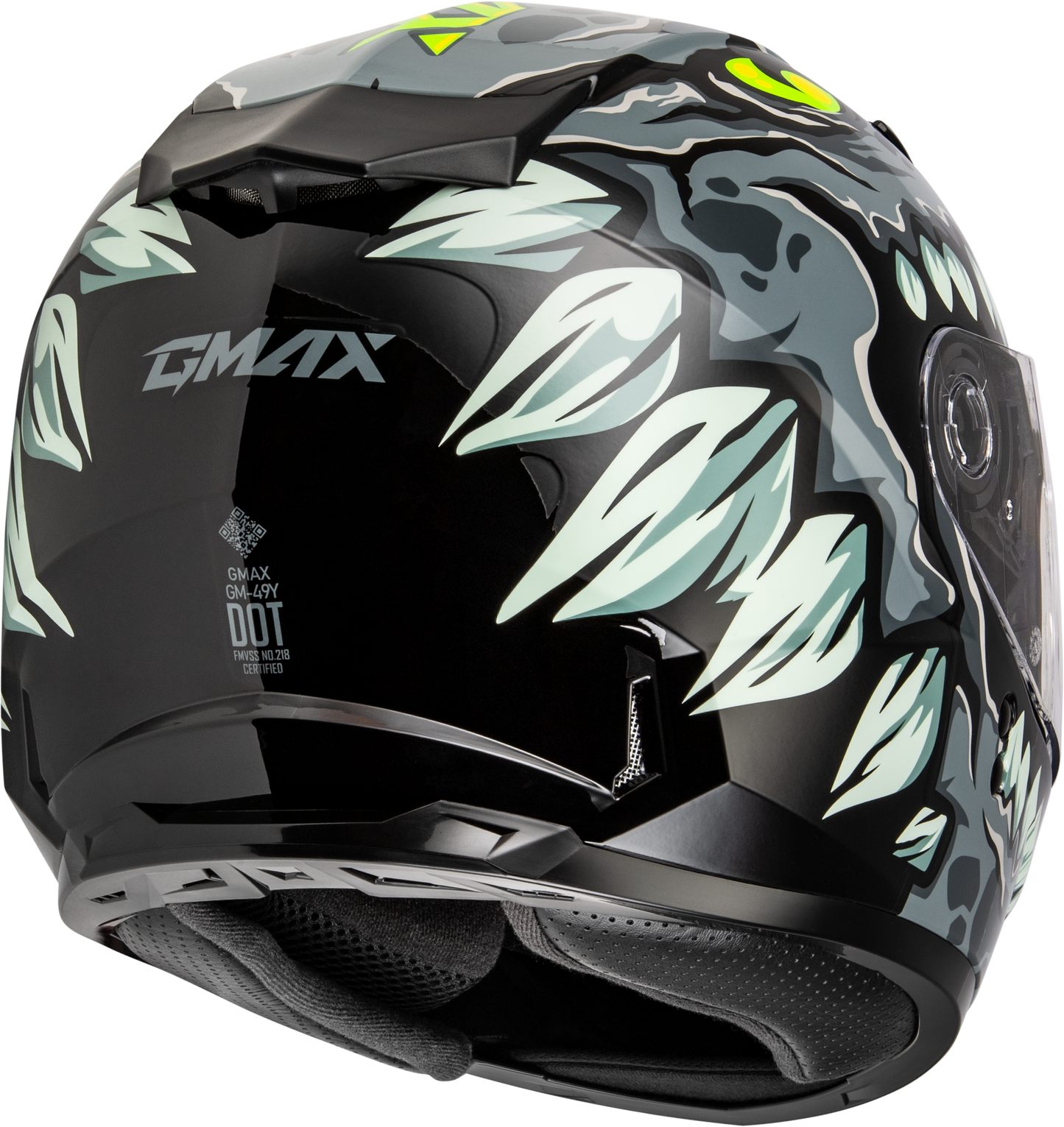 GMAX Youth GM-49Y Drax Full-Face Helmet in Grey – Street Safety for Kids