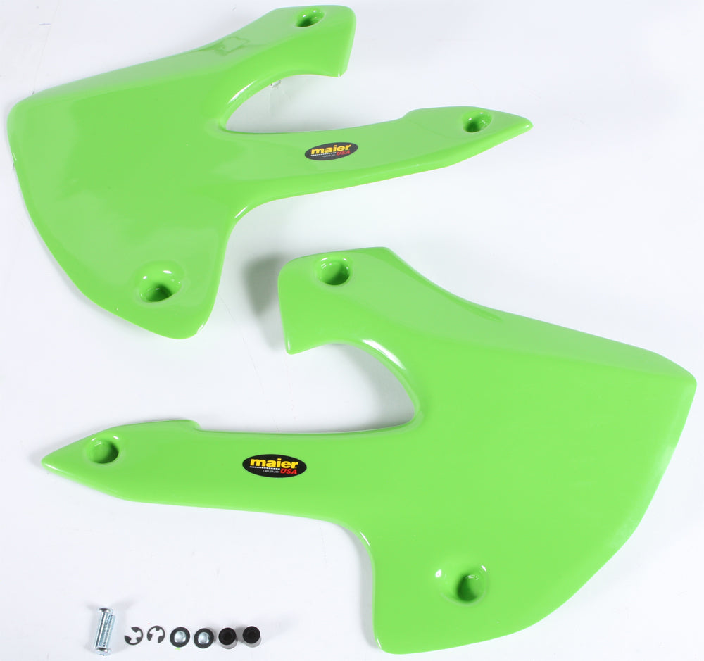 Maier Kawasaki KLX300R Replica Green Radiator Scoops - Offroad Replacement Body Parts