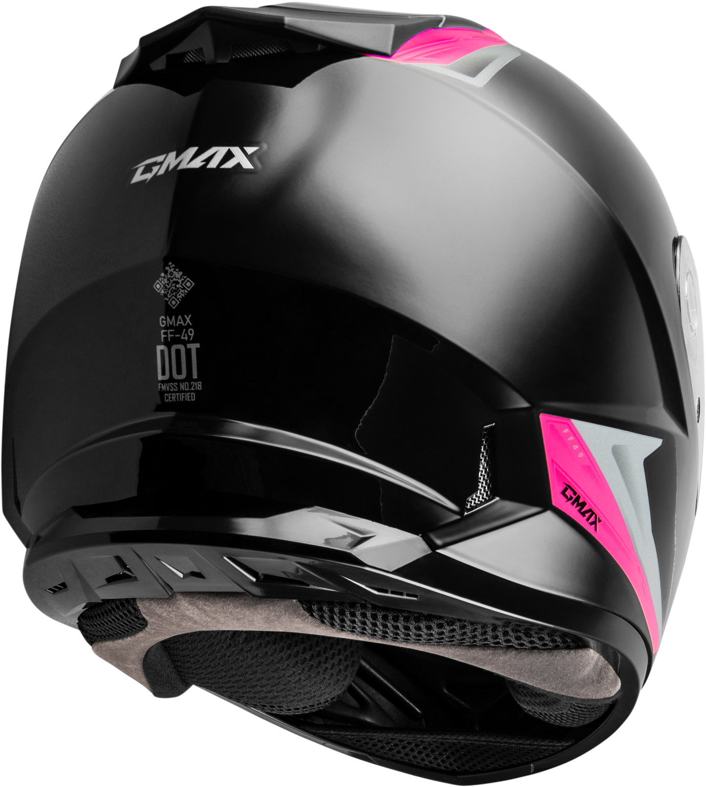 GMAX FF-49 Full-Face Helmet for Adults - Black and Pink, Size Large