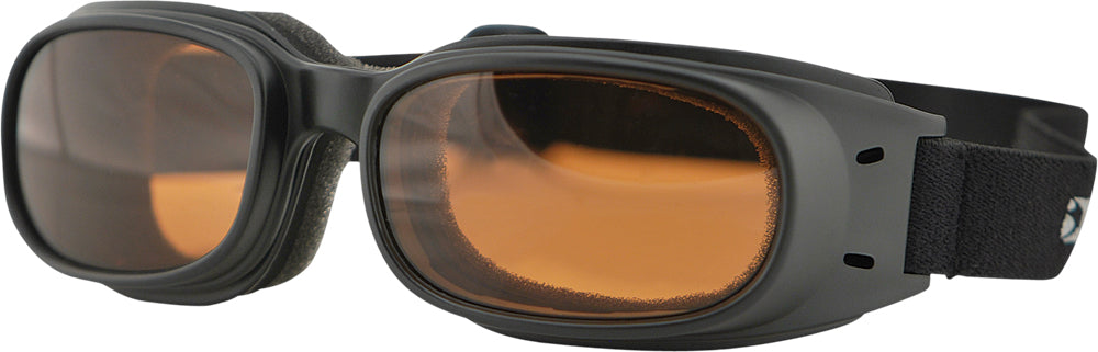 Bobster Piston Amber Lens Sunglasses with Adjustable Strap and Impact-Resistant Polycarbonate Lenses