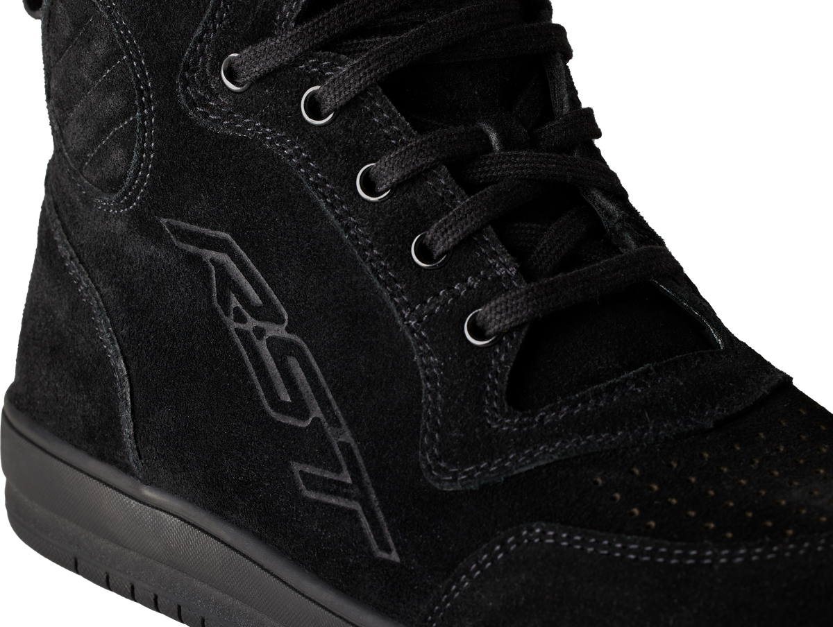 RST Women’s HitTop Moto Sneaker CE Black Suede Size 11 – Versatile Street and Riding Footwear