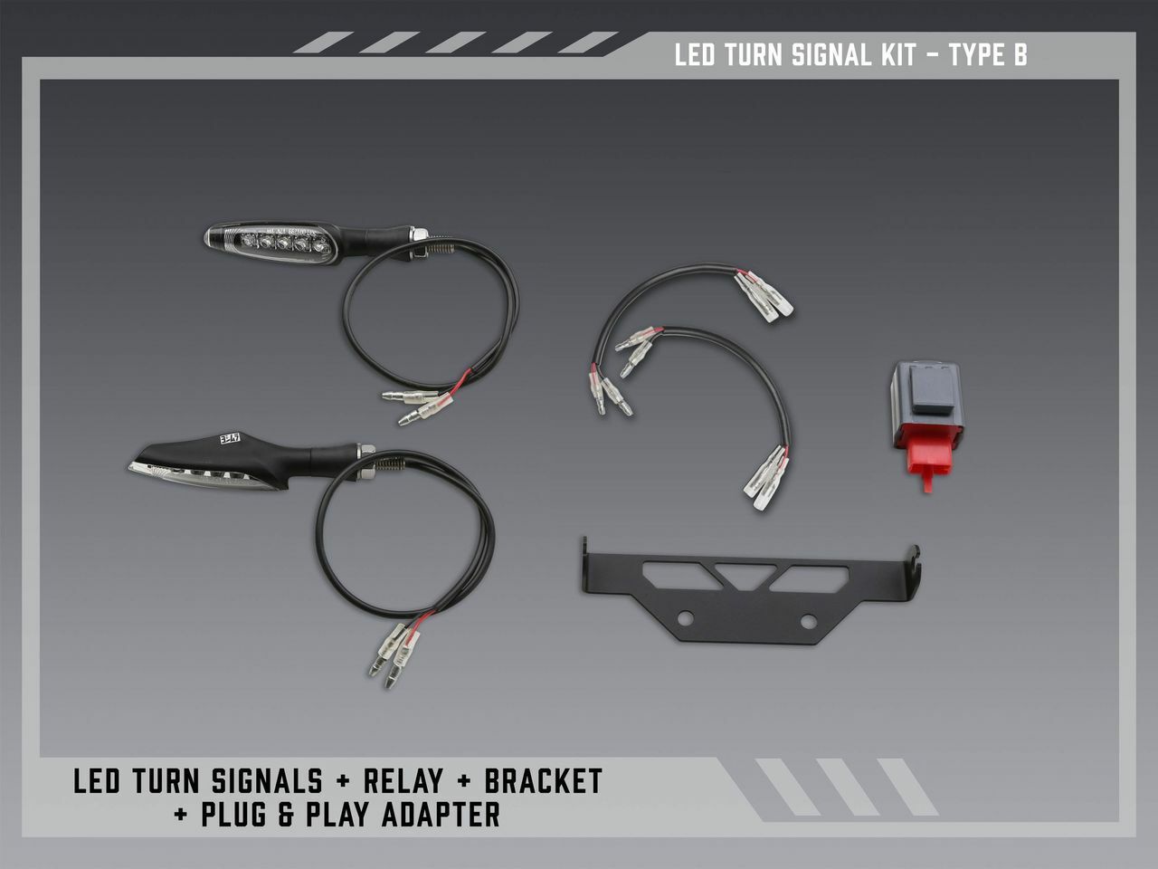 YOSHIMURA Fe V2 Standard LED Turn Signal Kit with Fender Eliminator for Street Bikes