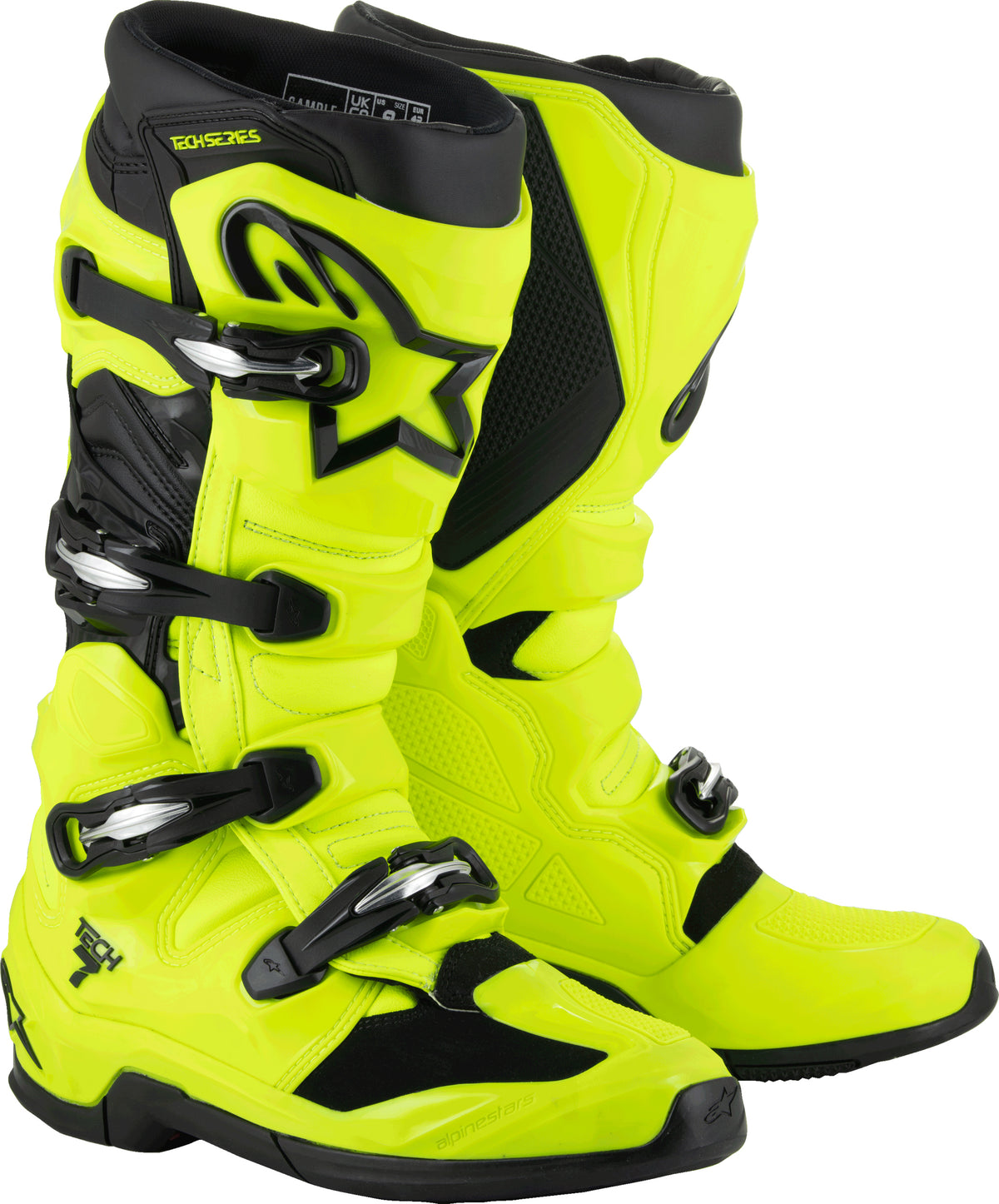 Alpinestars Tech 7 Off-Road Motorcycle Boots US 09 Fluorescent Yellow and Black