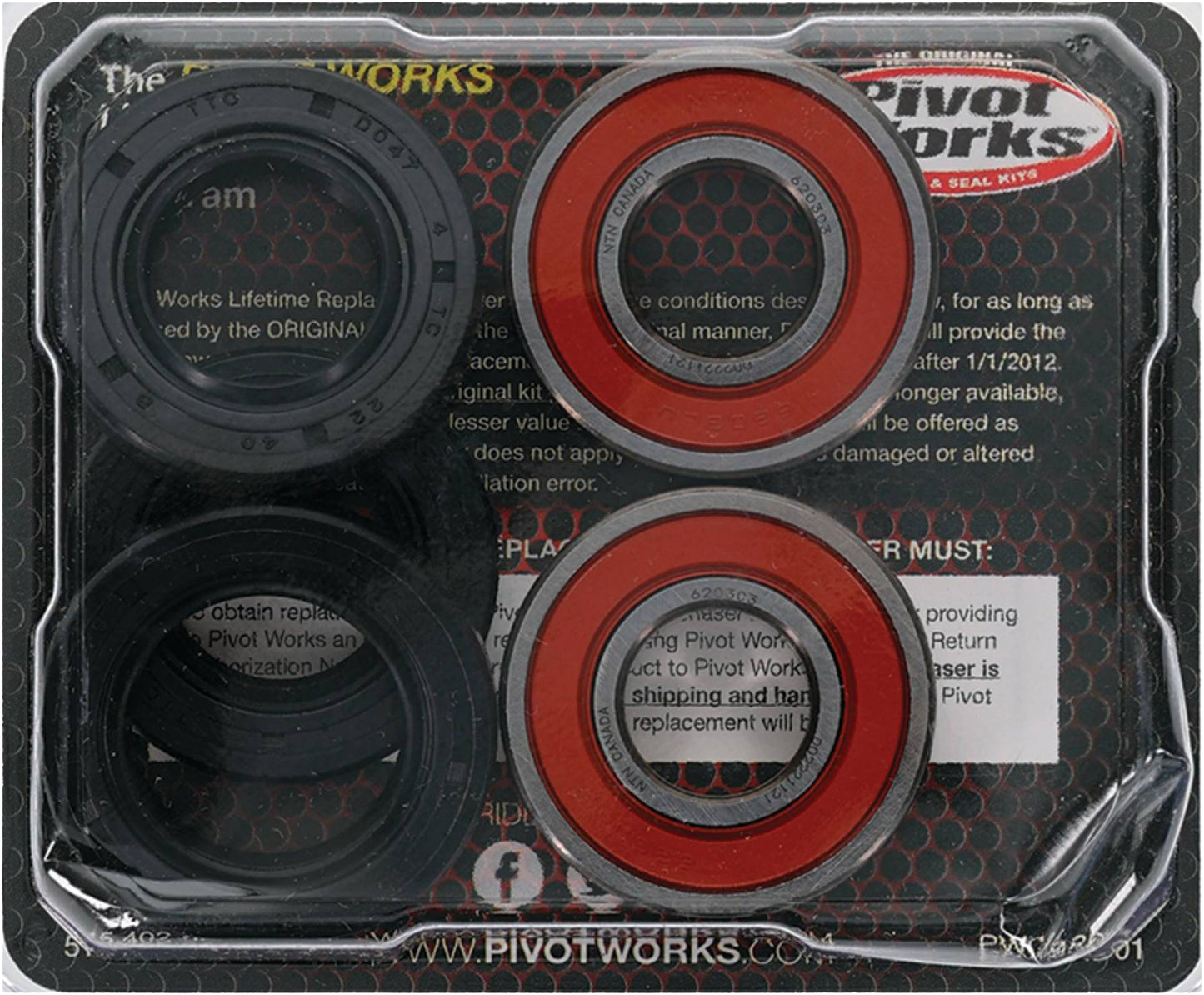 Pivot Works Wheel Bearing Kit Premium for ATV/UTV - Fits Kawasaki KLF110, KLF185, Suzuki Lt-F160