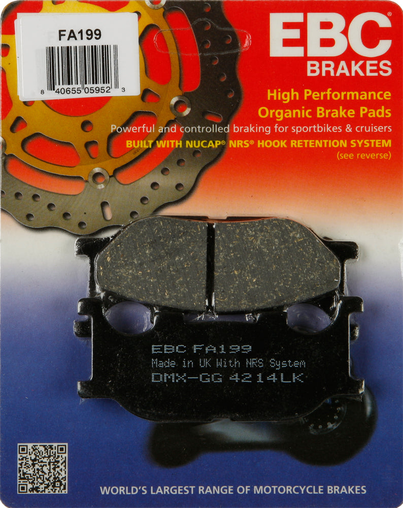 EBC FA199 Brake Pads for Yamaha V-Star 1300 Deluxe and FZ6R - Street Performance