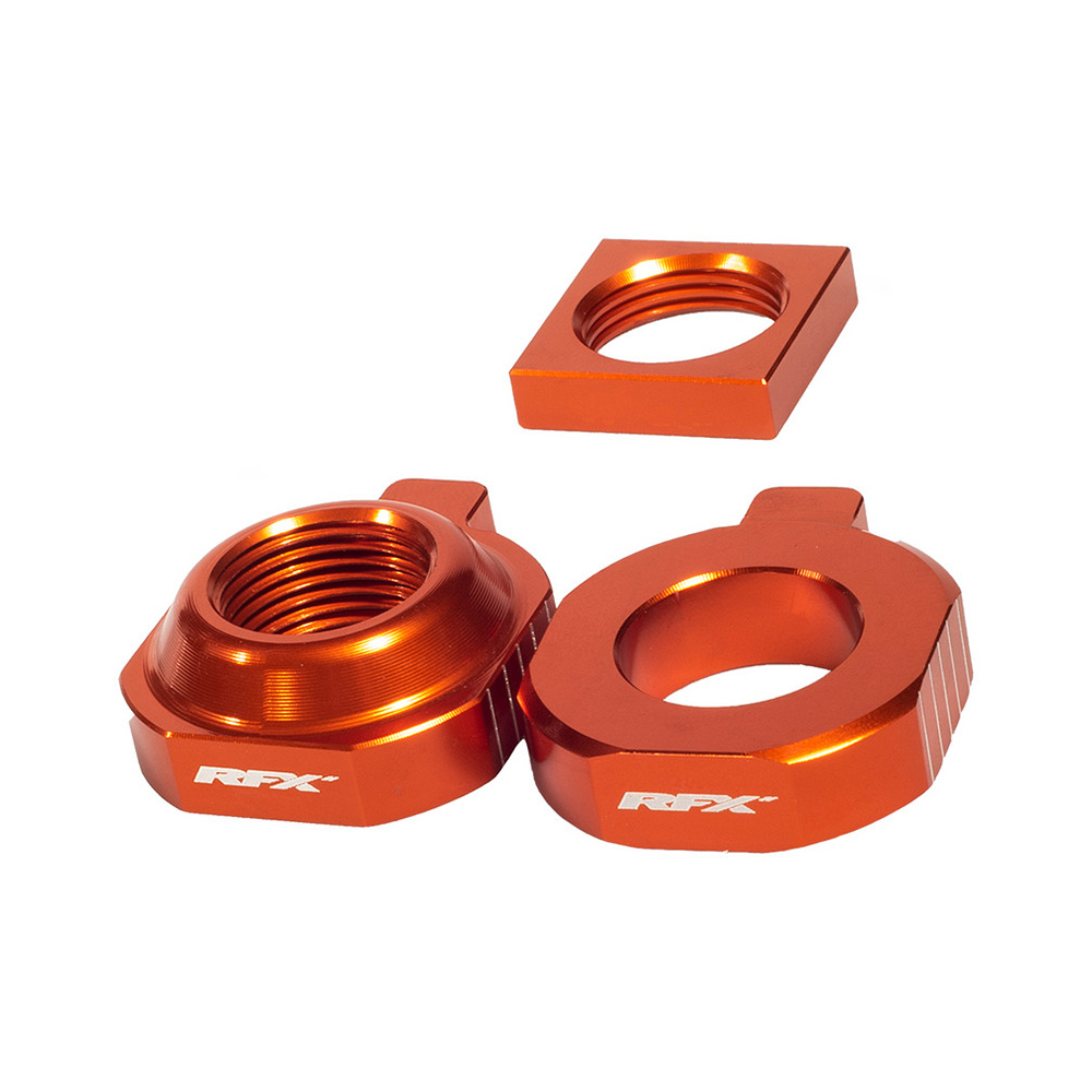 RFX Pro Series Rear Axle Blocks Orange for KTM/Husqvarna/Gas - CNC 7075 Aluminum Drive Accessory