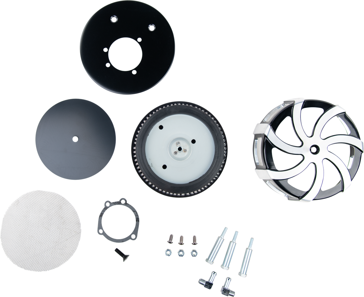 HardDrive Kruel Air Cleaner Kit Black Contrast Cut for V-Twin Engines