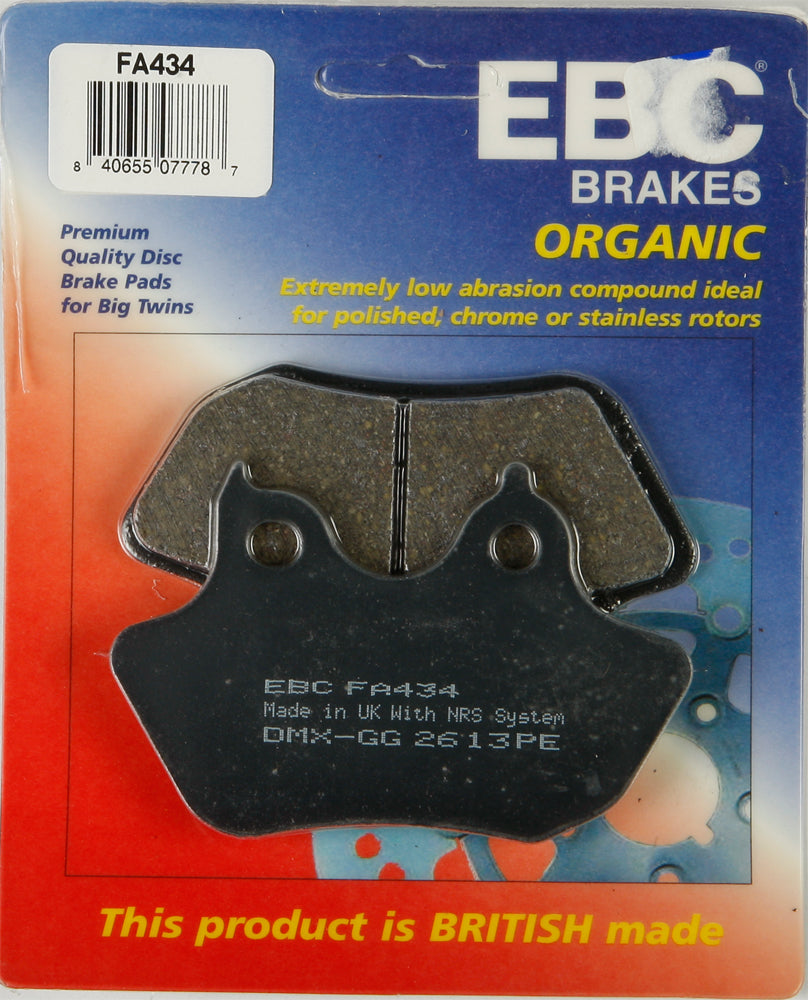 EBC Fa434 Organic Brake Pads for Harley Davidson V-Twin Models
