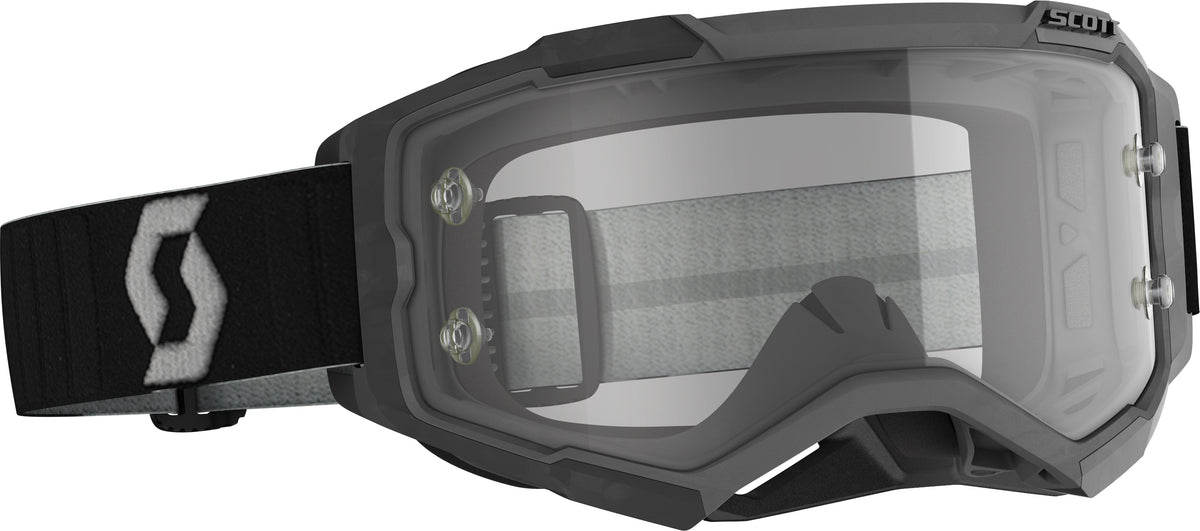 SCOTT Fury Goggle Black/Grey with Clear Lens for Offroad Motocross