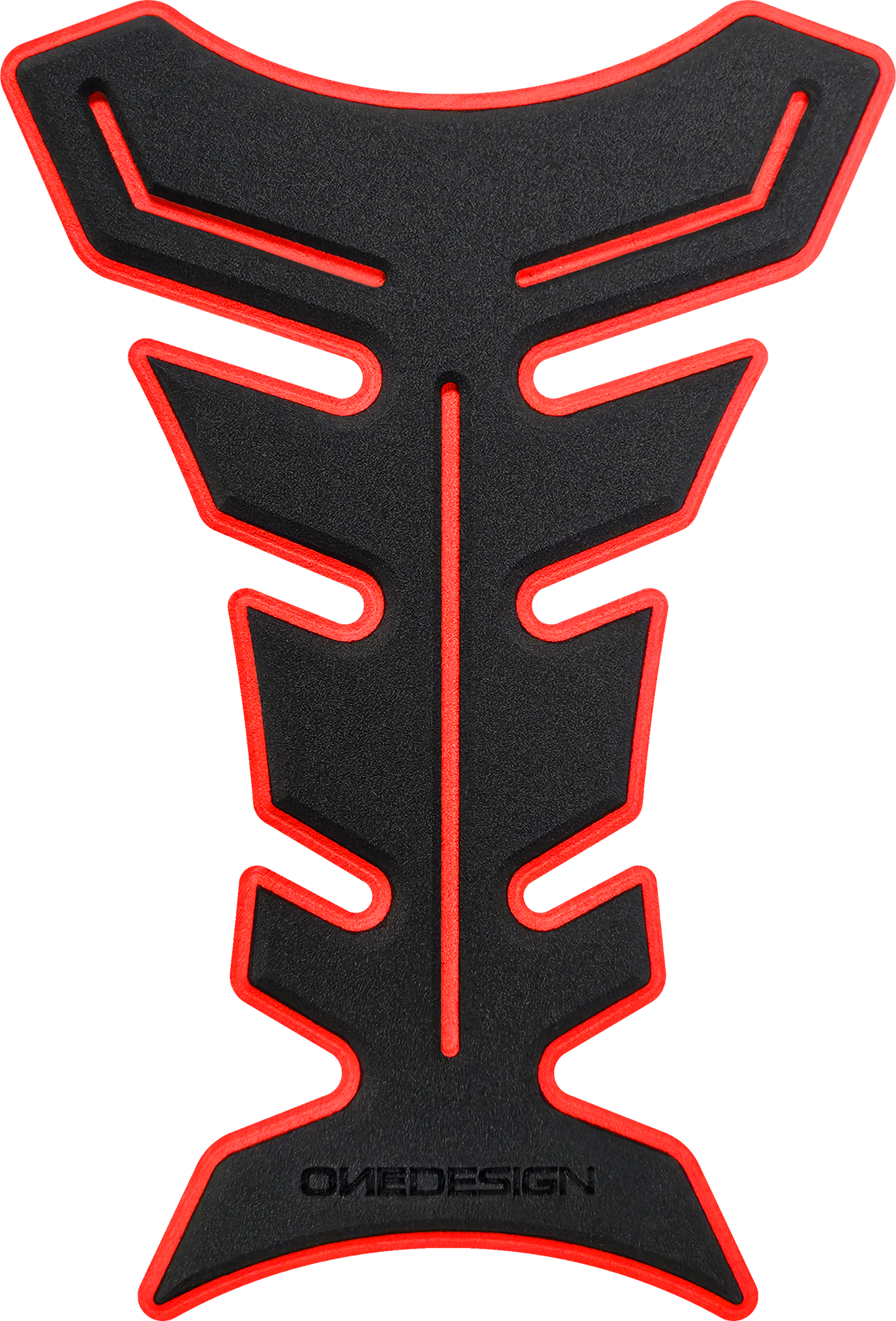 ONE EMBLEMS HDF9R Black and Red Tank Pad for Street Motorcycles
