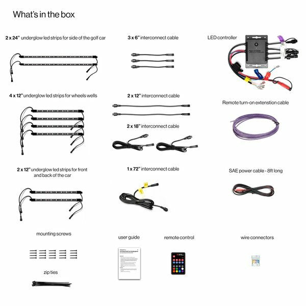 ECOXGEAR 2/4 Seater LED Kit with Controller for ATV/UTV Audio and Visual Accessories