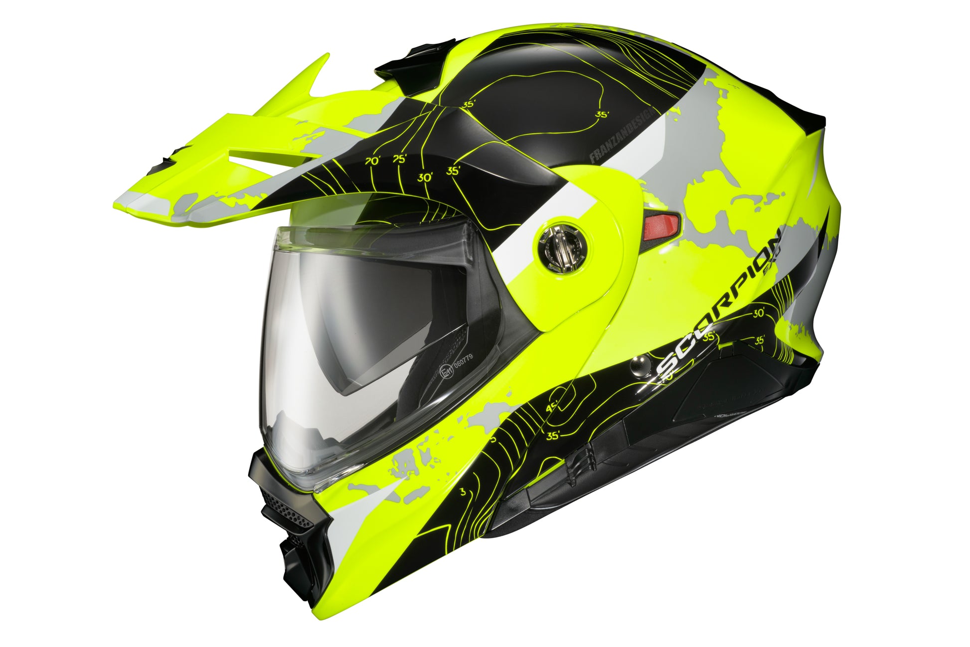 ScorpionEXO Exo AT960 Modular Helmet – Hi-Vis Yellow/Black, Small
