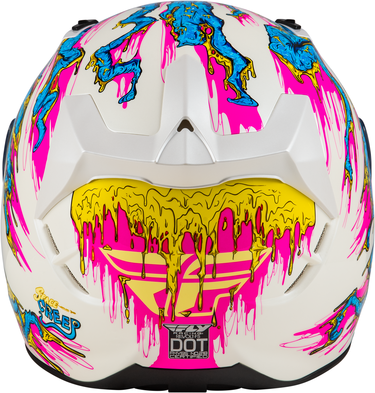 Fly Racing Revolt Space Creep Full-Face Helmet - Small, Light Blue/White/Pink
