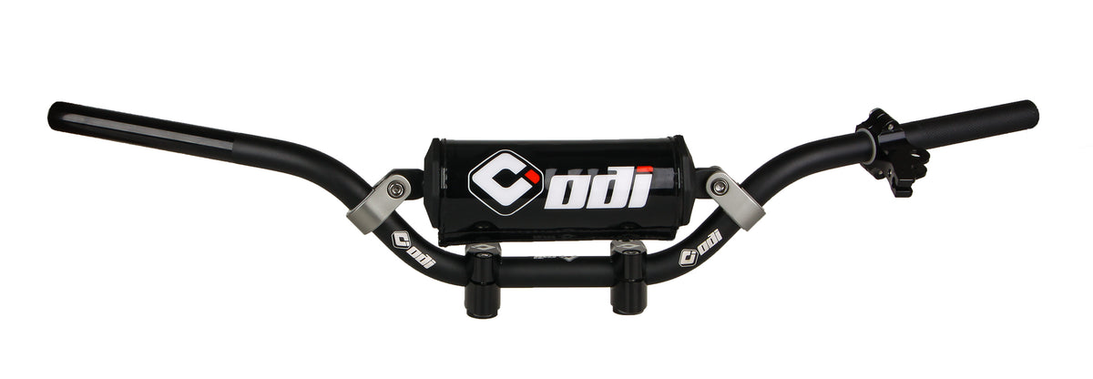 ODI Pee Wee Upgrade Bar Kit Black - 7/8" Offroad Handlebars with Clamped Cross Brace and Bar Pad