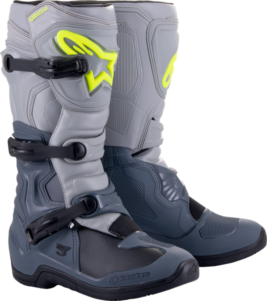 Alpinestars Tech 3 Off-Road Boots – Dark Grey, Light Grey, Black, US Size 7