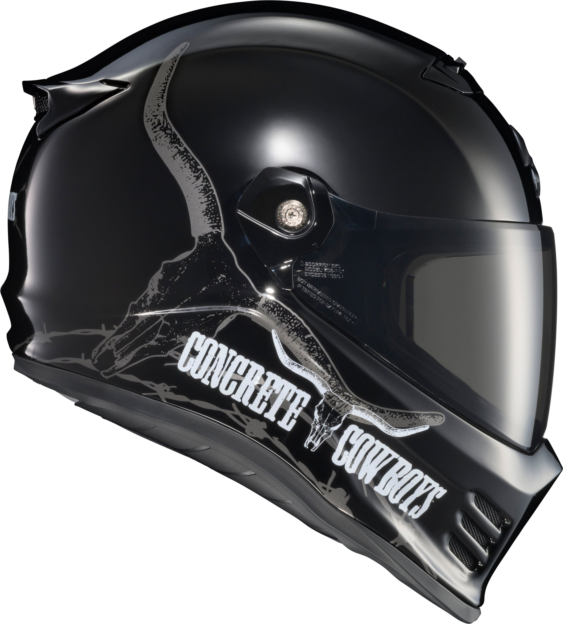 SCORPION EXO Covert FX Full Face Helmet – Concrete Cowboys Gloss Black, 2X-Large