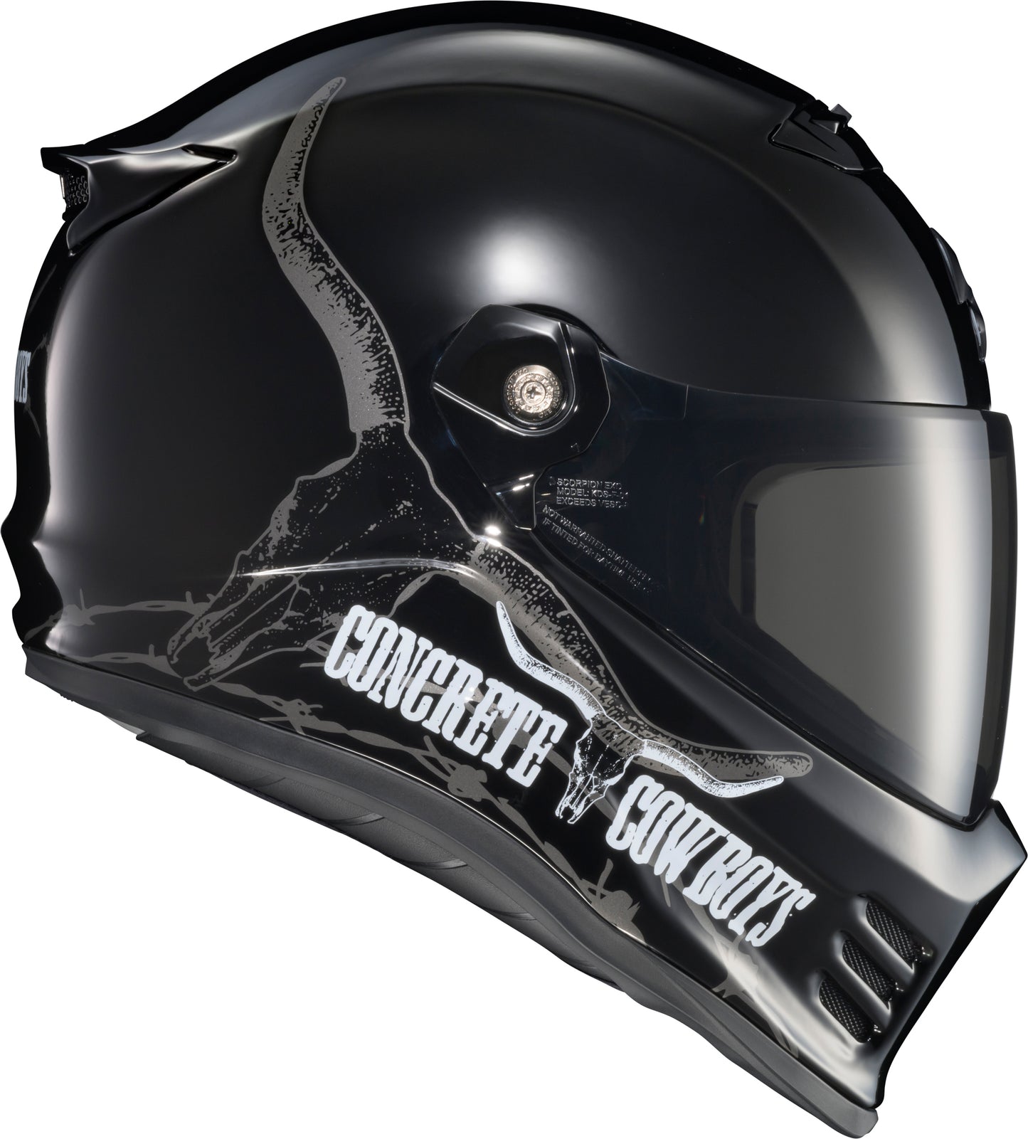 SCORPION EXO Covert FX Full-Face Helmet Concrete Cowboys Gloss Black 3X-Large