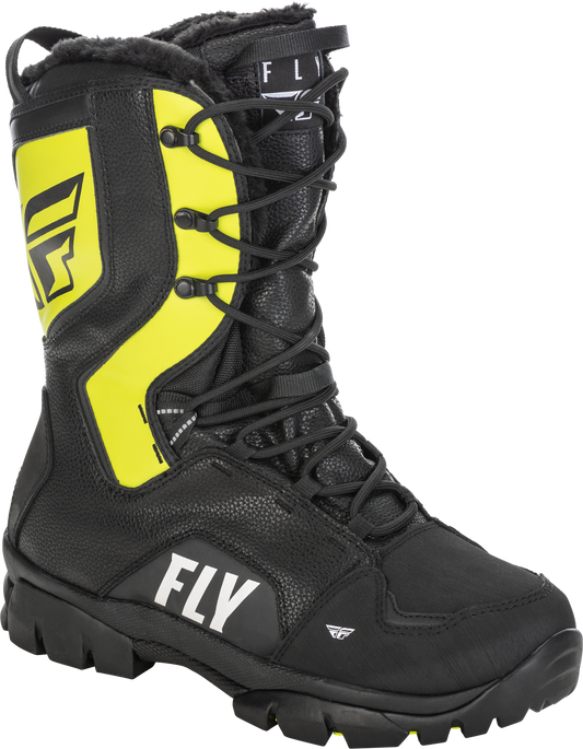 Fly Racing Marker Boot Men’s Snow Boots - US Size 09, Black/Grey/Hi-Vis Yellow