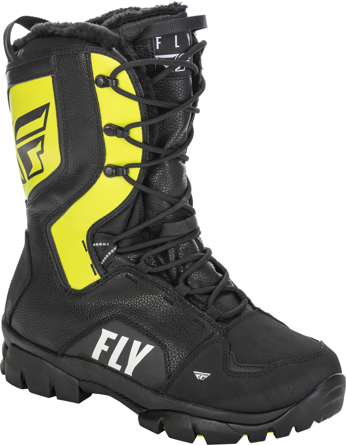 Fly Racing Marker Boot Men’s Snow Boots Size 10 Black/Grey/Hi-Vis Yellow