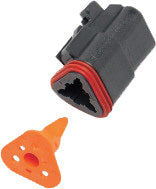 NAMZ Custom Cycle Deutsch DT Series 3-Wire Black Connector with Wiring Harness - Part DP-3B