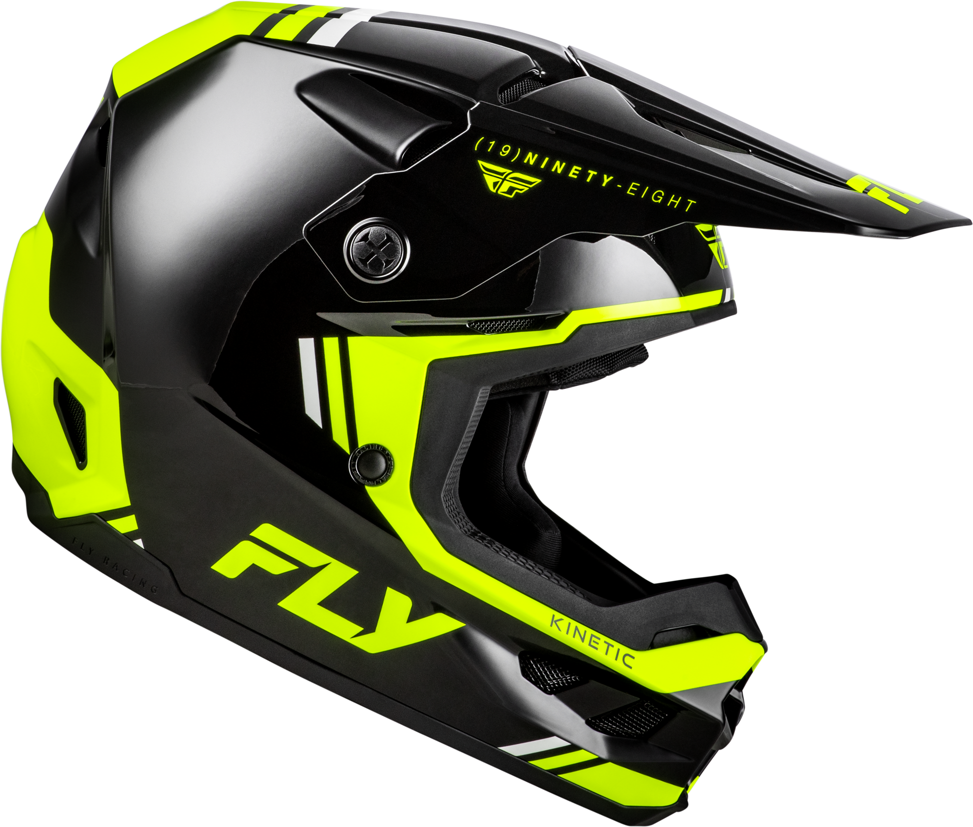 Fly Racing Kinetic Verdict Helmet X-Small Black, Hi-Vis Yellow & Grey for Off-Road Riding