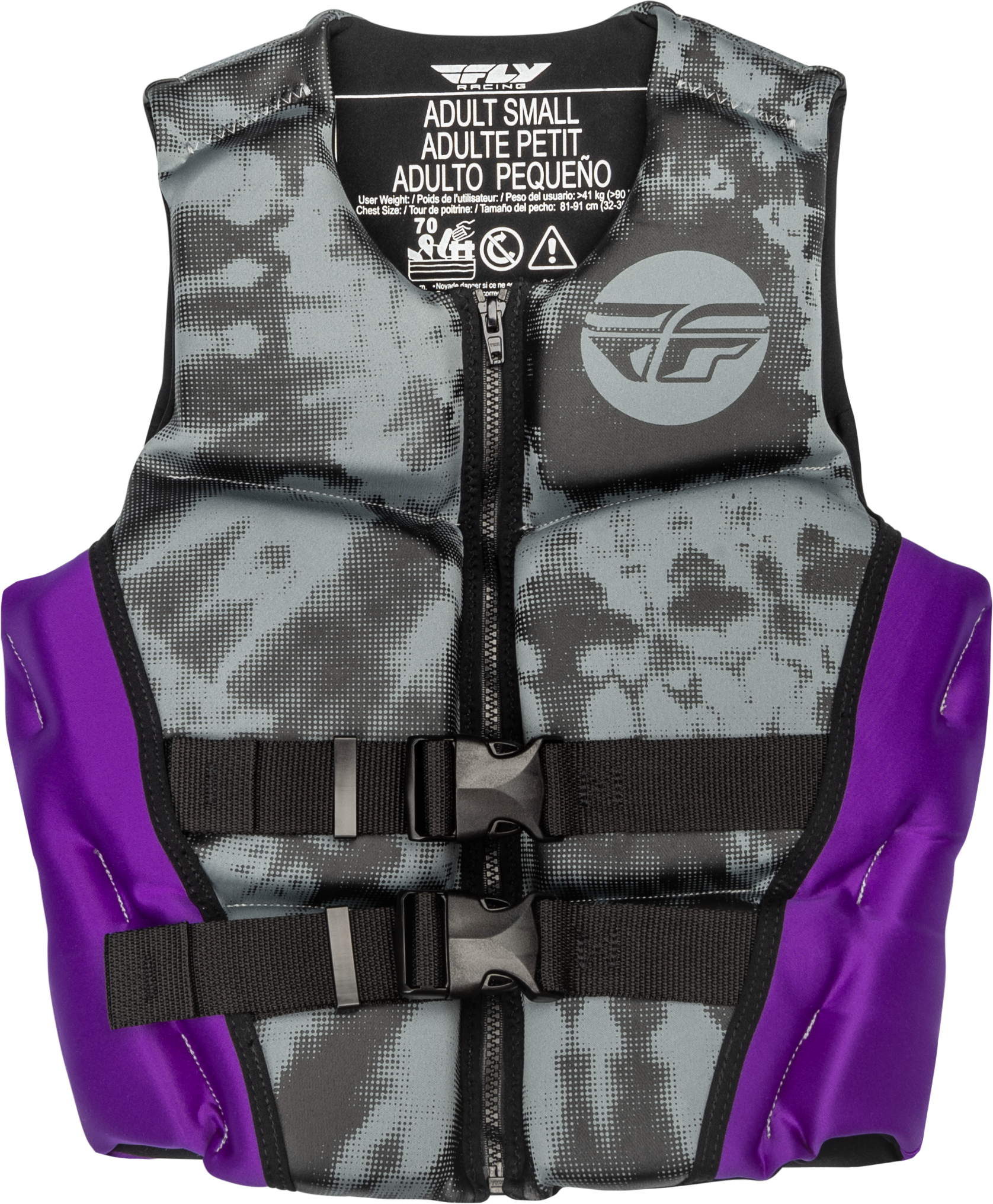 Fly Racing Women's Neoprene Flotation Vest X-Large in Purple/Grey/Black