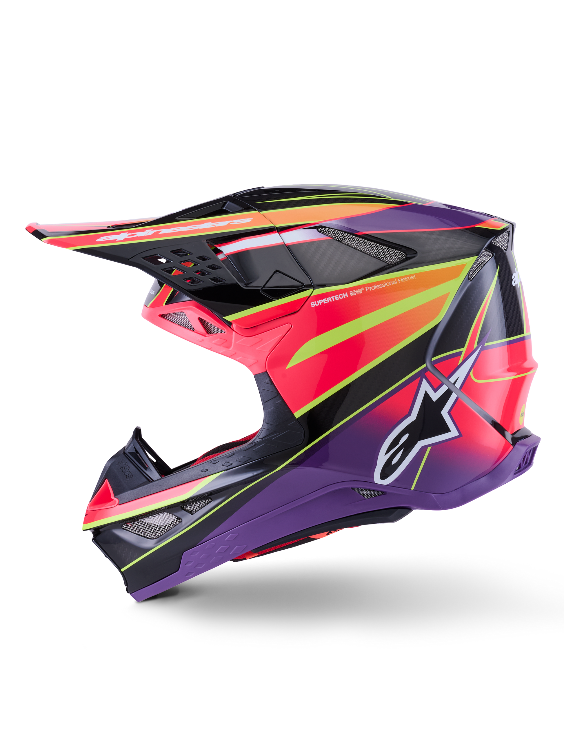 Alpinestars Supertech S M10 Era Helmet Large Pink/Violet/Yellow Fluo Gloss