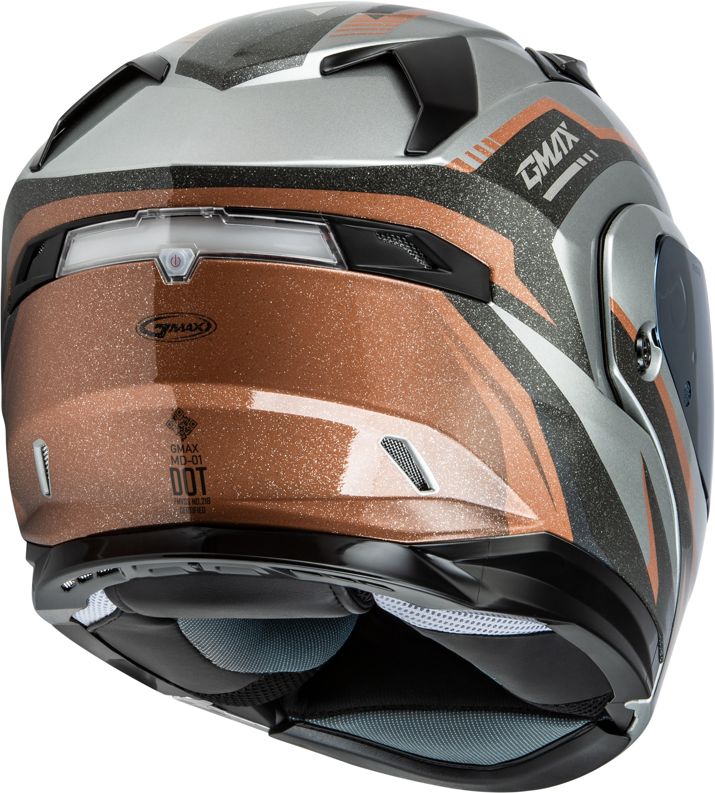 GMAX MD-01 Volta Modular Helmet for Street Riding - X-Large Grey/Black/Copper Metallic