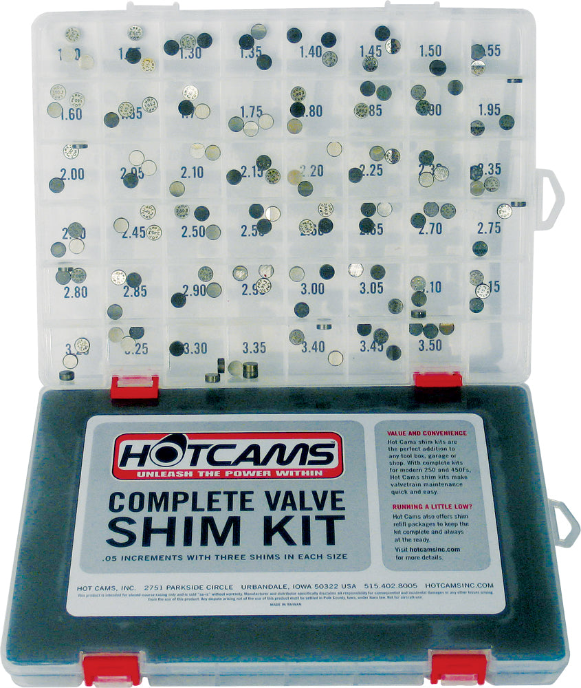 HOT CAMS HCSHIM02 Valve Shim Kit for Yamaha, Honda, Kawasaki, Suzuki – 141 Piece Set