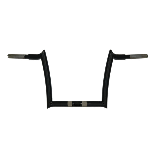 BAGGERNATION 10-Inch OEM Monkey Bars for Harley Davidson with Natural Grip Angle and Adjustable Pullback in Black
