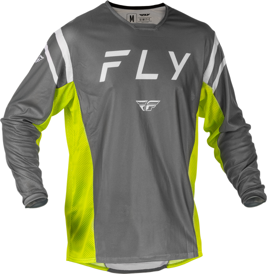 Fly Racing Kinetic Mesh Center Jersey for Offroad X-Large in Grey/White/Hi-Vis