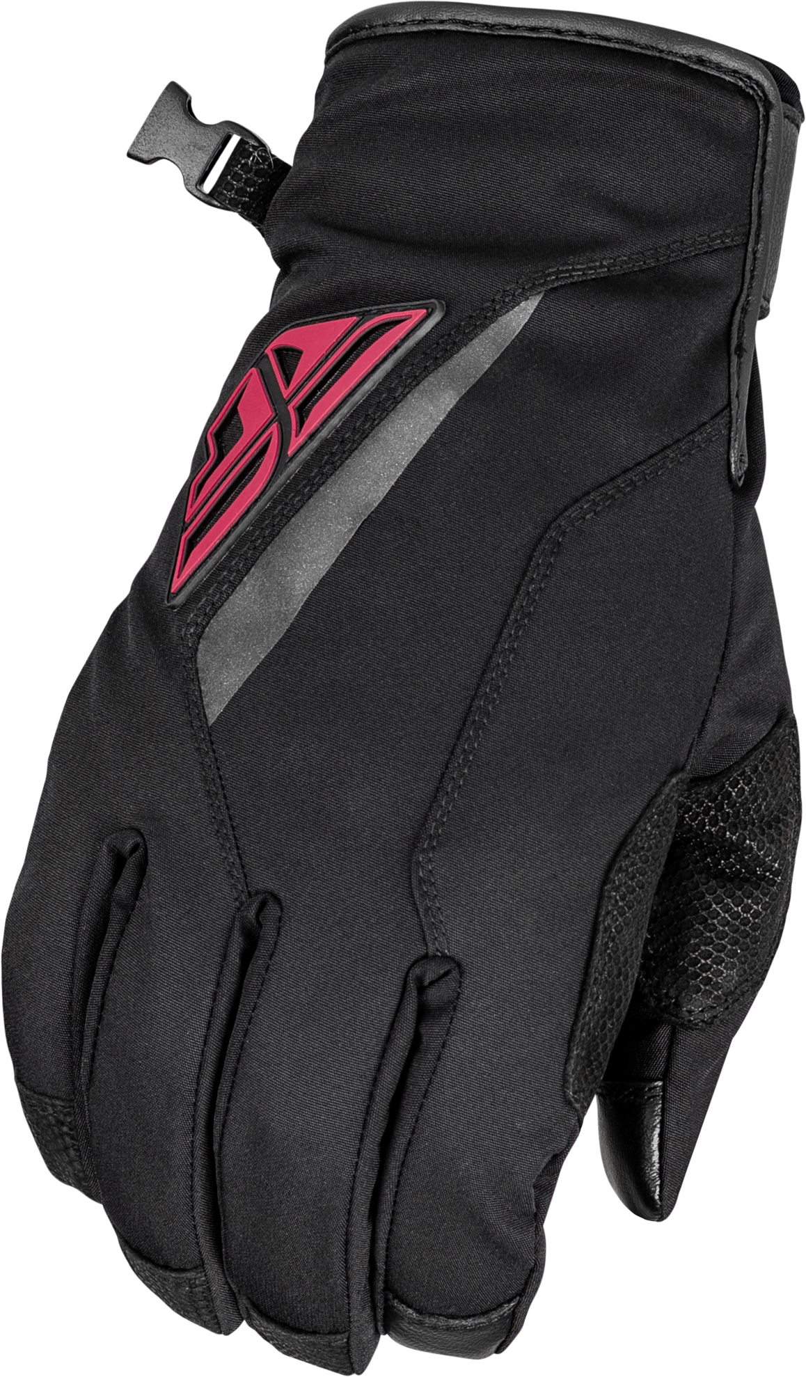 Fly Racing Long Gloves Black/Pink Medium - Weatherproof Cold Weather Snow Gloves with Touch Screen Compatibility