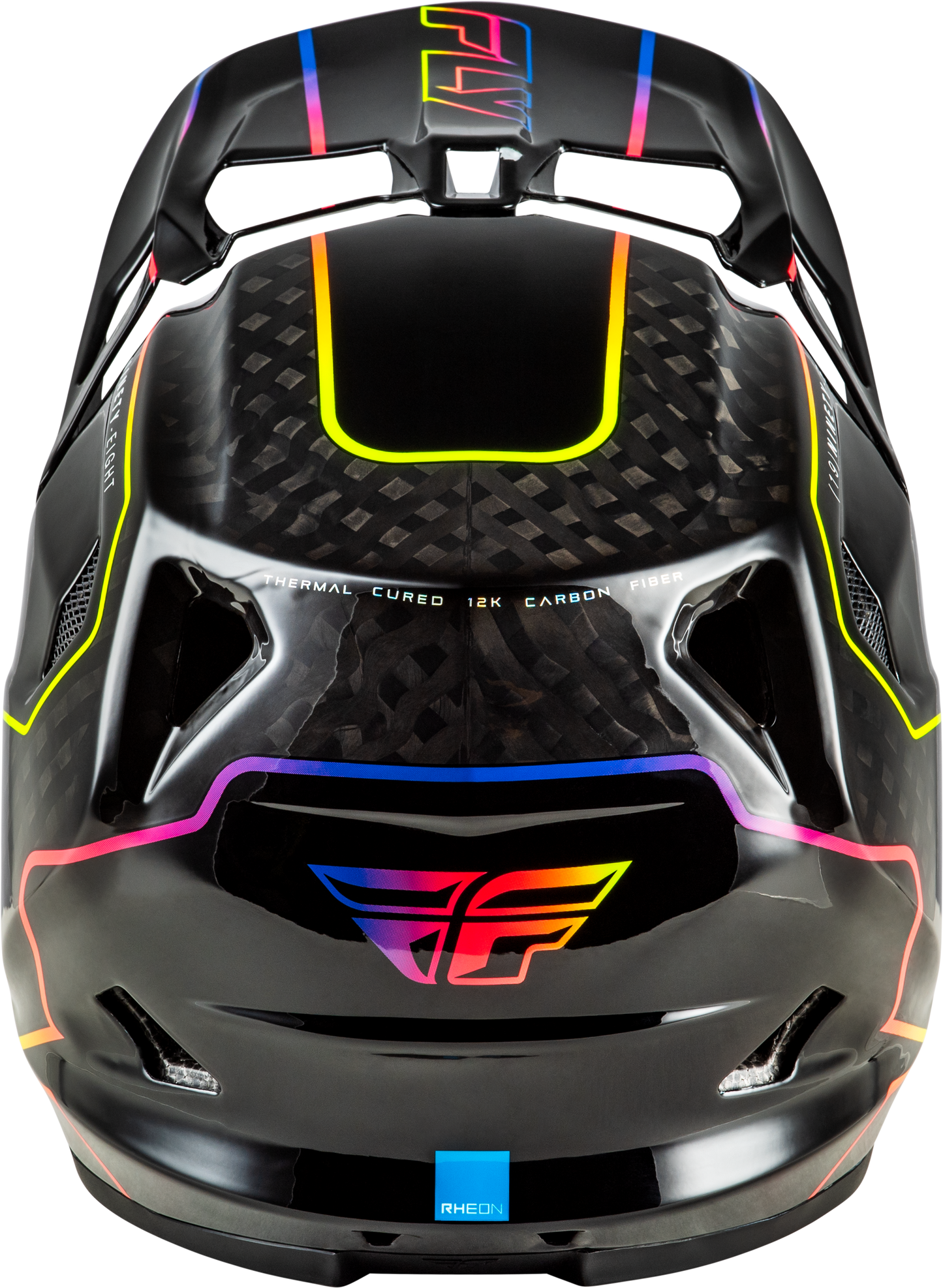 Fly Racing Werx R Flow Carbon Helmet for Adults - Large Size, Black Carbon/Black/Multi