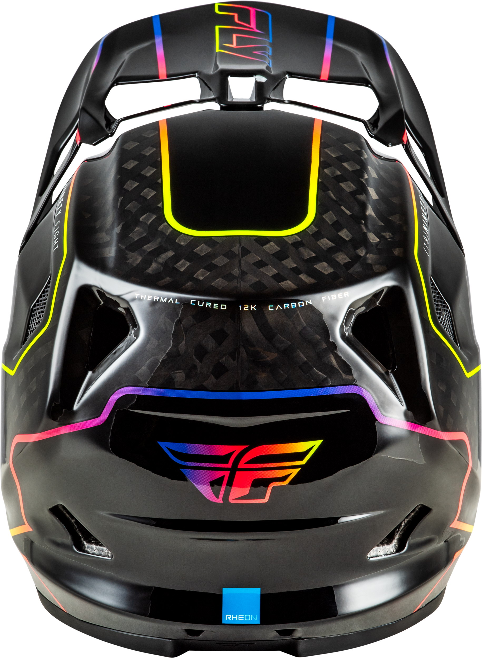 Fly Racing Werx R Flow Carbon Helmet for Adults - Black Carbon/Black/Multi, X-Large