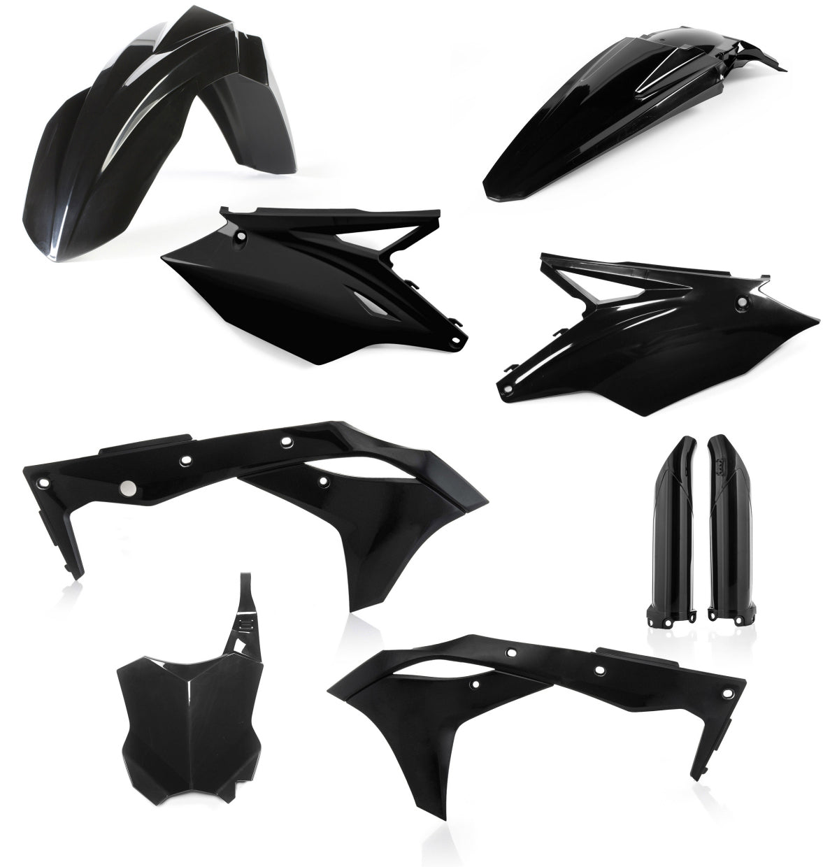 ACERBIS Full Plastic Kit for Kawasaki KX250F 2018-2020, Black - Part #2685820001