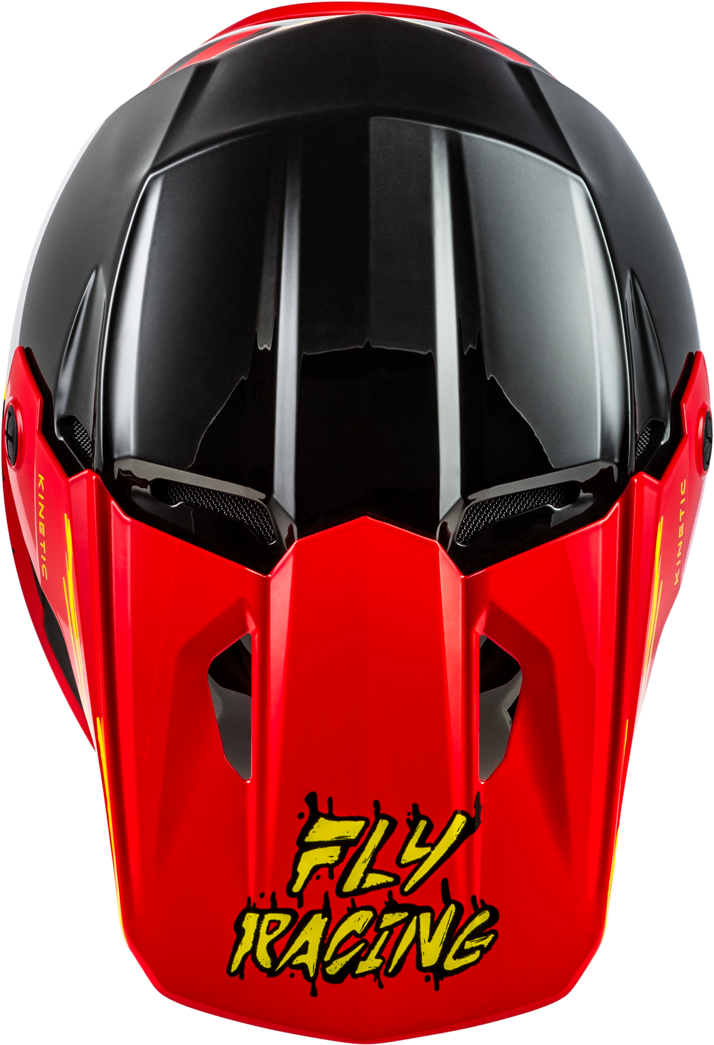 Fly Racing Youth Kinetic Surge Helmet - Black/Red/Yellow, Youth Small Off-Road Motorcycle Helmet