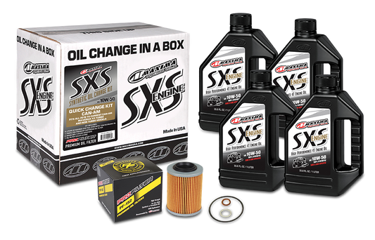 Maxima SxS Can-Am Oil Quick Change Kit 10W-50 with Oil Filter – Fits 2017-2018 Maverick X3 Turbo and Max Models
