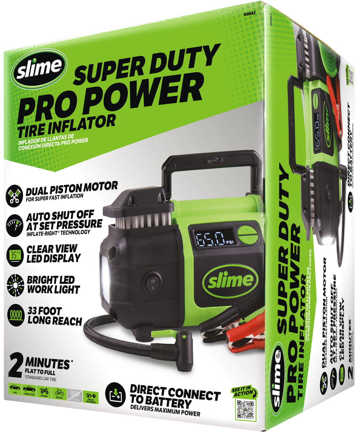 SLIME Super Duty Pro Power Tire Inflator with Auto Shut-Off and Digital Display