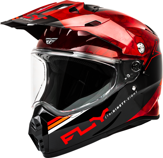 Fly Racing Trekker Kryptek Conceal Helmet Red/Black Medium – Offroad Full-Face Motorcycle Helmet with Advanced Safety Features