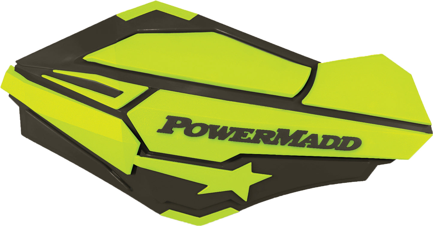 POWERMADD Sentinal Handguards Charcoal and Hi-Vis Yellow for Snowmobiles and ATVs