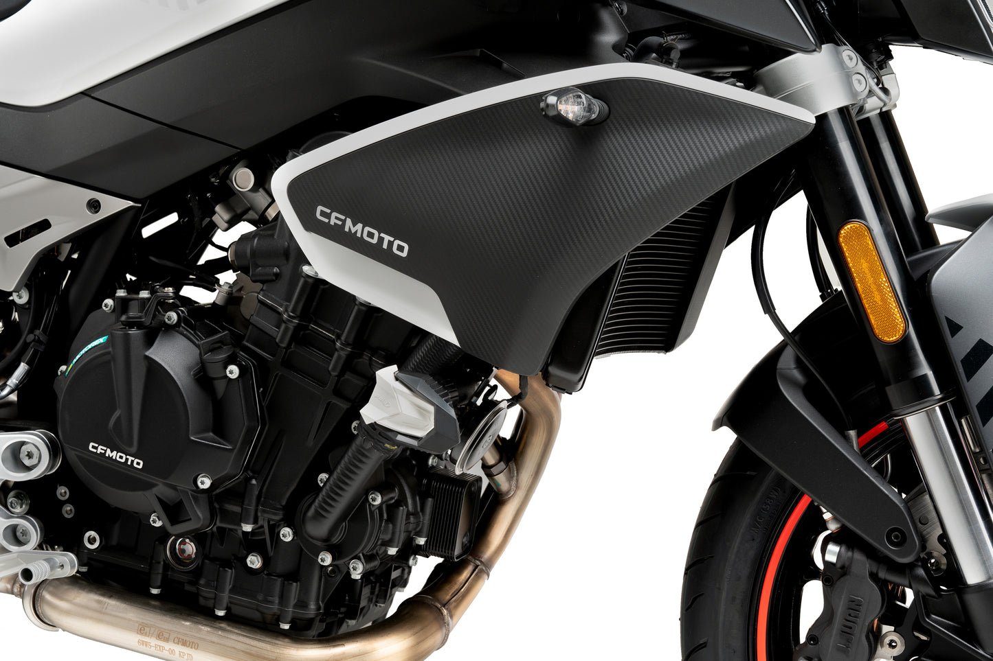 PUIG Frame Sliders R19 for CFMoto - Black Body Guards for Street Bikes