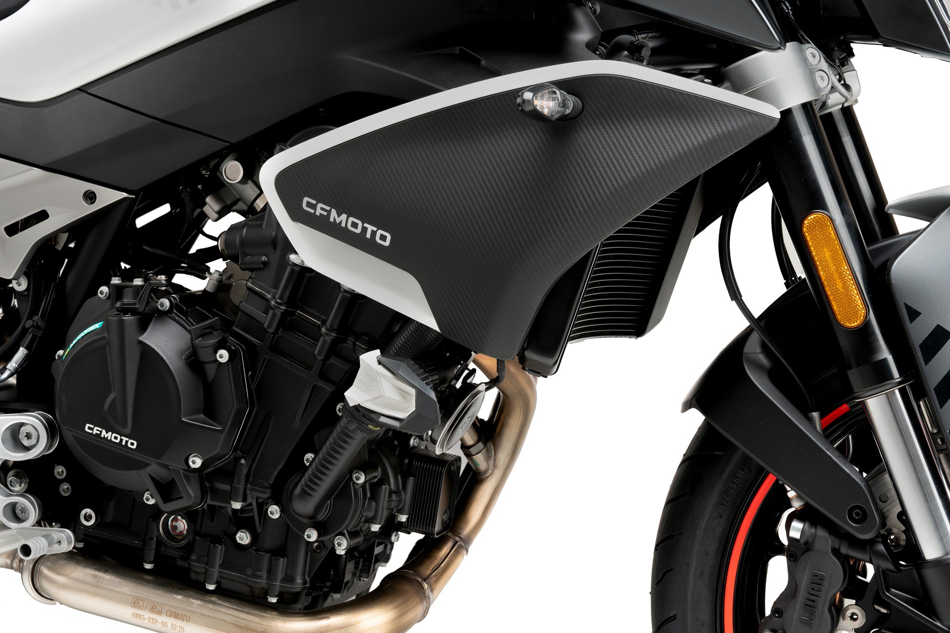 PUIG Frame Sliders R19 for CFMoto - Black Body Guards for Street Bikes