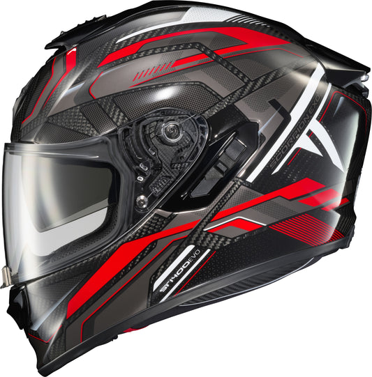 Scorpion EXO Exo St1400 EVO Carbon Helmet in Red, Small - Street Full-Face Motorcycle Helmet with No-Fog Visor and Advanced Ventilation