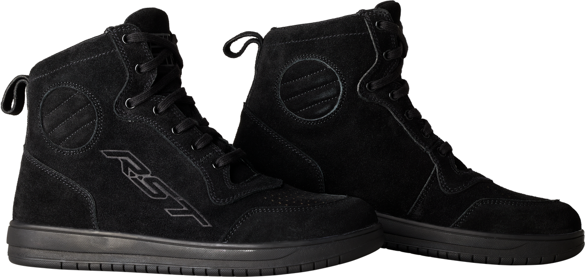 RST Hitop Moto Sneaker CE Boot Black Suede US 12 – Versatile Urban Motorcycle Footwear