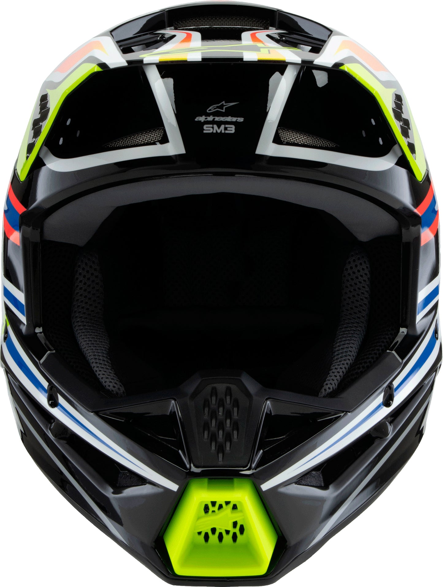 Alpinestars SM3 Youth Wurx Off-Road Helmet Black/Yellow Fluo/Blue/Red, Size Youth Small